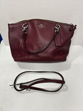 Coach Kelsey Satchel Pebble Leather Bag Style F36675 SILVER BURGUNDY picture