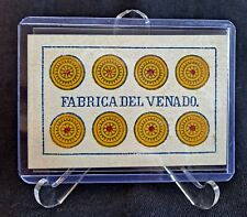Antique Single Card Eight of Coins c1850s 'Cadiz' style Spain, Mexico  picture