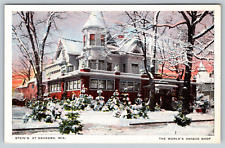 c1940s Stein's Oshkosh Wisconsin World's Unique Shop Snow Vintage Postcard picture