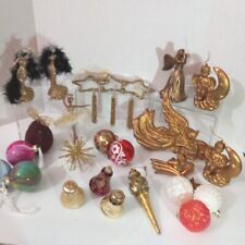 Lot of 25 Vintage Christmas Ornaments 70's-90's Bells Cherubs Atomic Stars Rauch picture