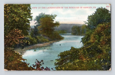1912. VIEW UP THE LACKAWAXEN IN THE BOROUGH OF HAWLEY, PA. POSTCARD SS27 picture