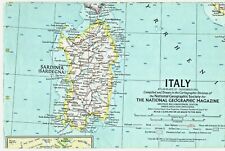 ⫸ 1961-11 November Vintage Map of ITALY – National Geographic Home School - A1 picture