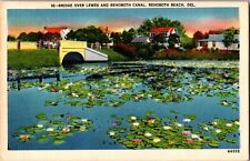 Bridge Over Lewes and Rehoboth Canal, Rehoboth Beach DE c1931 Postcard I42 picture