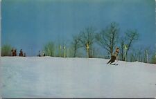 Running Slalom Course New England Ski Center c1960's Snow Hill Skiers Postcard picture