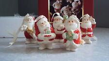 Set of 5 LENOX Ornaments SANTA Standabouts Figurines New in Box picture
