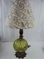 VINTAGE TYNDALE by WILMAR & COMPANY GREEN GLASS TABLE LAMP VERY NICE SURVIVOR  picture