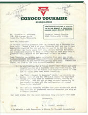 c1940s Conoco Touraide Headquarters Letter Correspondence Ephemera Oil Paper picture