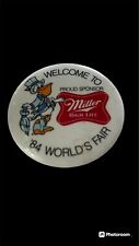 1984 New Orleans World’s Fair Pin Button Pelican/Miller High Life Sponser picture