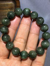 12.5mm Natural Green Hair Rutilated Crystal Beads Bracelet AAA picture