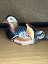 Vintage Hand Painted Wooden Mandarin Duck  Home Decor, Decoy Wood Beautiful picture