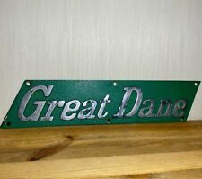 Vintage Great Dane Truck Trailer Emblem Rare Green Plaque Sign Cast Metal picture