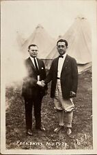 RPPC Peekskill New York Men Shake Hands Antique Real Photo Postcard 1924 picture