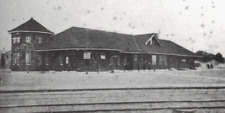 C.1910 RPPC Central Depot Richland NY Train Station Tracks Opened 1906 Vintage 2 picture