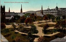 VINTAGE POSTCARD PANORAMIC VIEW OF DOMINION SQUARE MONTREAL CANADA c. 1910s picture