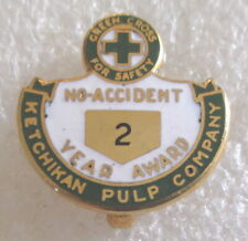 Vintage Ketchikan Pulp Company 2 Year Safety/No Accident Award Pin Green Cross picture