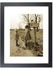 1939 Children Checking Mailbox Idaho USA Retro Matted & Framed Picture Photo picture