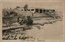 POSTCARD - 1924 LORAIN, OHIO TORNADO - BATH HOUSE AT LAKEVIEW BEACH picture