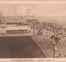 1921 Asbury Park, New Jersey Boardwalk & Beach Vintage Postcard Posted picture