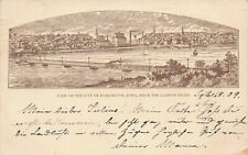 Postcard View Burlington Iowa IA from Illinois Shore 1905 UDB Bridge Ships picture
