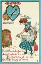 Postcard C-1910 Tuck Dwig Astrology November Sagittarius Fashion woman 24-5757 picture