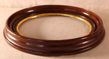 ANTIQUE FITS 8 X 10 OVAL WALNUT EASTLAKE PICTURE FRAME GOLD GILT DEEP WOOD picture