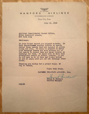 Hanford Airlines- 1935 Sioux City, Iowa vintage business letter picture