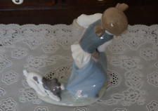 VINTAGE Lladro Porcelain Figurine Naughty Dog - Girl with Puppy #4982, Spain picture