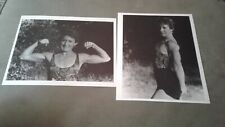 Lot of 2 vintage Black & White 8 X 10 pictures of female athlete/muscles picture
