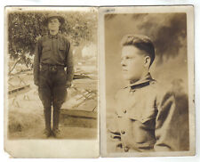 TWO 1910 REAL PHOTO POSTCARD, PRE WW1 Army Soldiers  picture