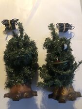Lot of 2 1996 Gemmy Douglas Fir 14” Talking/Singing Tree AC Adapters Included picture