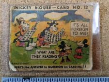 1935 Mickey Mouse Gum Card #12 It's All Foreign to Me Type 2  picture
