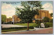 Kennett Square PA Pennsylvania Postcard Kennett Consolidated School Linen picture