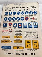 Vintage Zurich Insurance Company German Road Sign Licensed Booklet picture