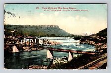 Table Rock OR-Oregon, Table Rock, Ray Dam, Mt Pitt, Bridge Vintage Postcard picture
