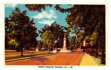 Rochester PA Pennsylvania Soldiers' Memorial 89 Linen Postcard picture
