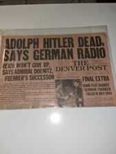 Old Newspaper: 5-1-1945 Adolph Hitler Dead....