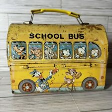 Vintage 1960s Walt Disney School Bus Metal Lunch Box. - No Thermos picture