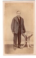 JANESVILLE WI 1860s Full View Standing Man Antique Victorian CDV NO ID picture