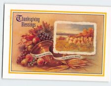 Postcard Thanksgiving Blessings with Food Art Print picture