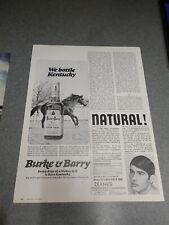 BURKE & BARRY Rare Kentucky Blended Whiskey - Vintage Print Ad 1968 10 X 13  picture