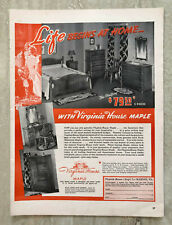 1940 Virginia House Maple The Stratford Furniture Vintage Print Ad picture
