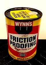 Vintage Wynn's Friction Proofing Can circa 1963 UNOPENED 15 oz Metal Can Gas Oil picture