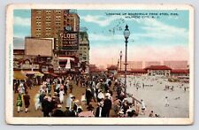 c1920s~Atlantic City New Jersey NJ~Crowd~Globe Vaudeville Theatre~Vtg Postcard picture