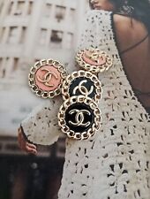 Stamped Lot Of 4  Designer  Buttons Gold Tone 22mm  Chanel Button  picture