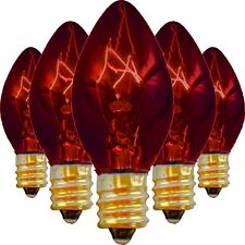 C-7 RED CLEAR TWINKLE LIGHT BULBS - BRAND NEW 1 BOX OF 25 C7 RED BLINKING picture