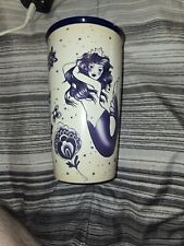 STARBUCKS Purple Blue Mermaid Tattoo Anchor Ceramic Travel Mug Coffee Siren Cup  picture