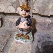 Pig Corral Figurine Sheriff Smoking a Cigar Cowboy Eye Patch Vintage HG18 picture