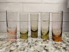 Vintage Set Of 5 Multi-Colored Glass 4 Inch Shot Glasses - Can Use As Bud Vases picture