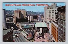 Postcard Downtown Monorail Terminal Seattle Washington Coca Cola Sign picture