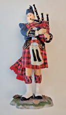 Sculptures UK handmade Scottish bagpiper figurine in full regalia 6.75
